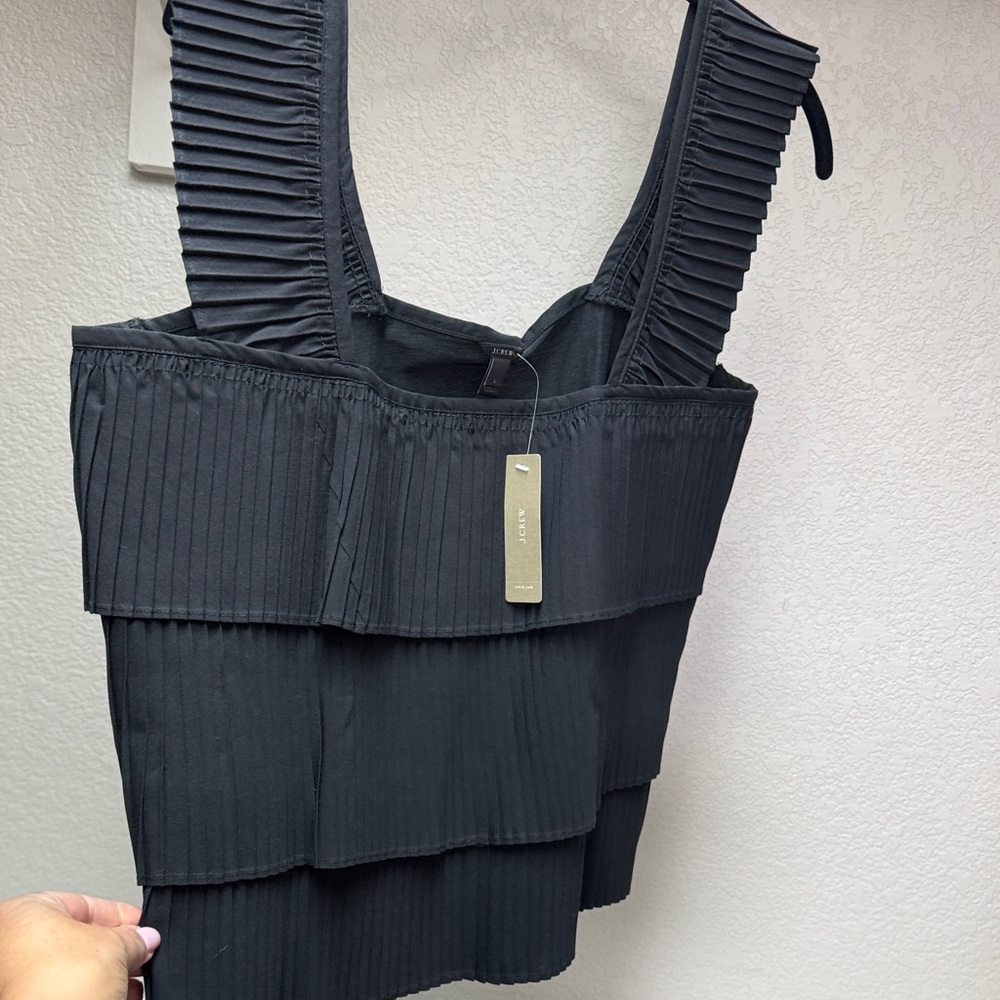 J. Crew Black Tiered Crop Top